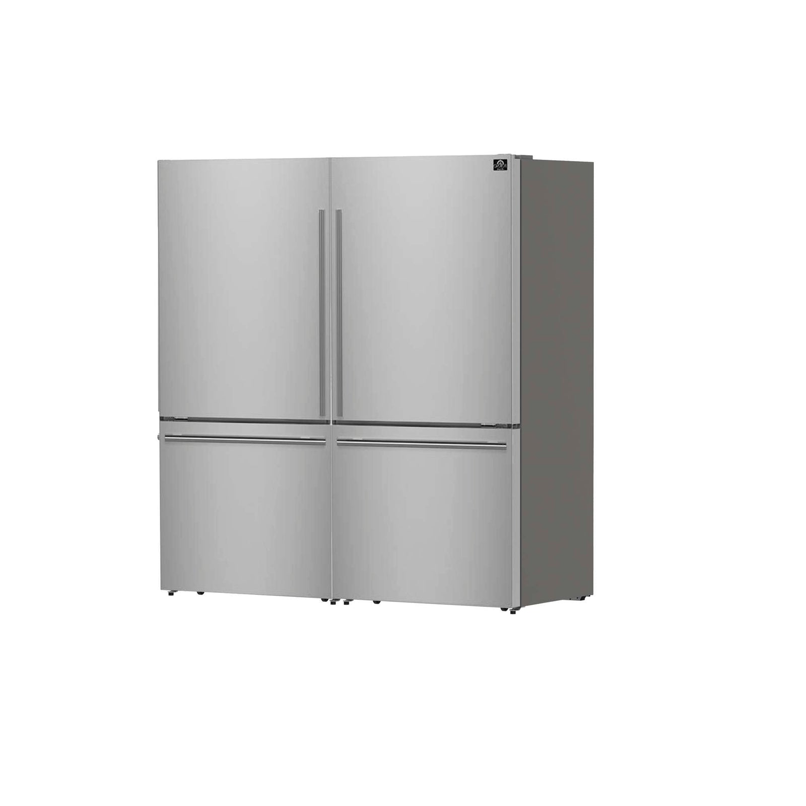 Forno Milano 2-Piece 62-Inch Freestanding Dual Bottom Freezer Refrigerator, Stainless Steel – 34.4 cu.ft, Touch Control, Ice Maker - FFFFD1787-60S