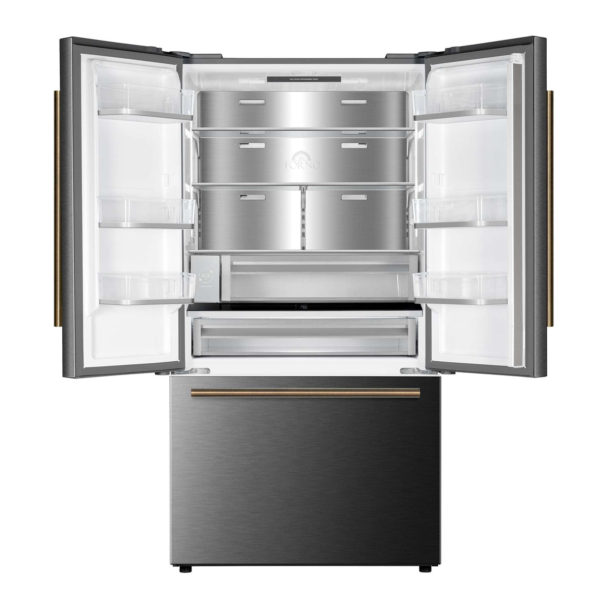 Forno Fiorano 36-inch French door refrigerator in black FFFFD1888-36BLK