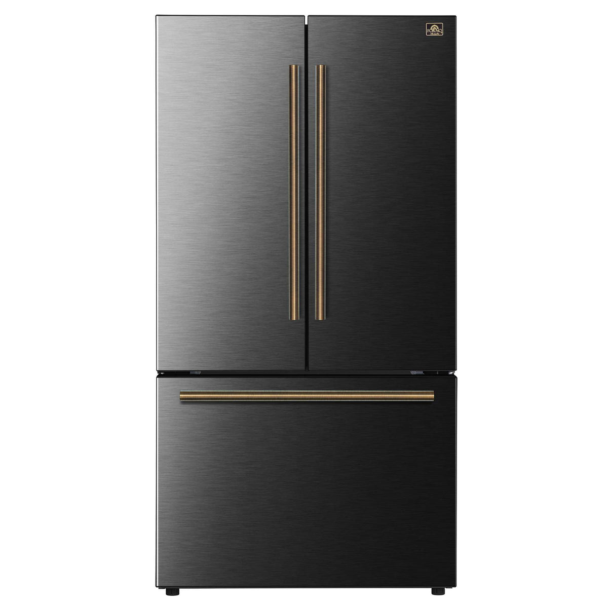 Forno Fiorano 36-inch French door refrigerator in black FFFFD1888-36BLK