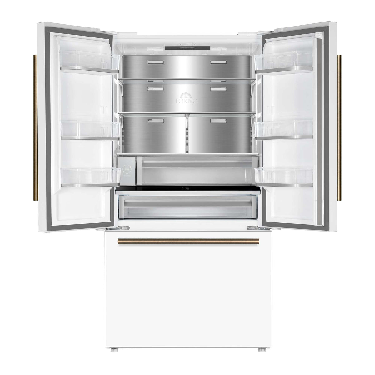 Forno Fiorano 36-inch French door refrigerator in white FFFFD1888-36WHT