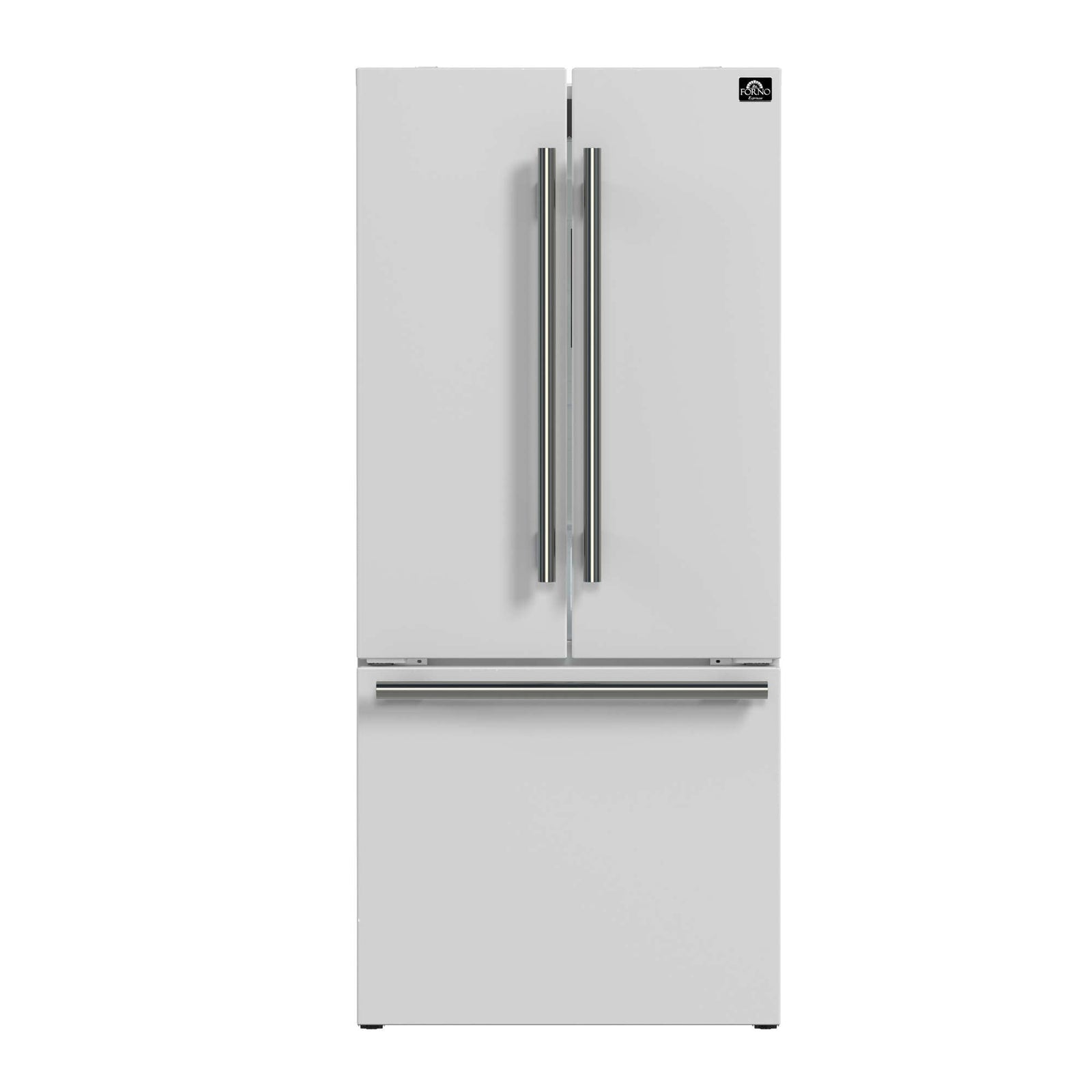 Forno Gallipoli Espresso 30-Inch White French Door Refrigerator, Bottom Freezer, 17.5 Cu. Ft., No Frost, Ice Maker - FFFFD1974-31WHT