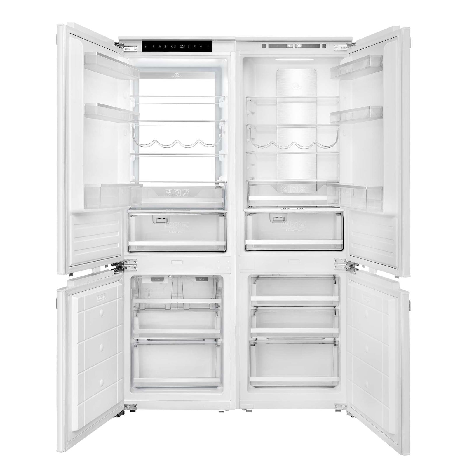 Forno Rivestito 42 Inch Panel Ready Double Bottom Freezer, 16.9 cu. ft., Ice Maker, Total No Frost, Fast Cool & Fast Freeze - FFRBI1794-42