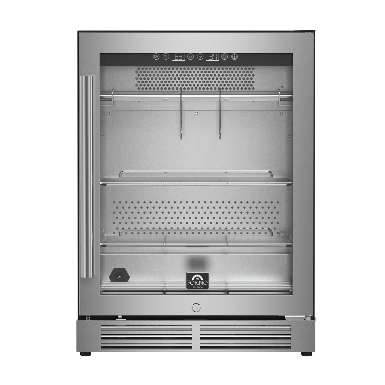 Forno Asciutto 24-Inch Dry Aging Cabinet, Stainless Steel 304, 4.41 cu.ft, LED Lighting, Adjustable Shelves - FFSDA6840-24
