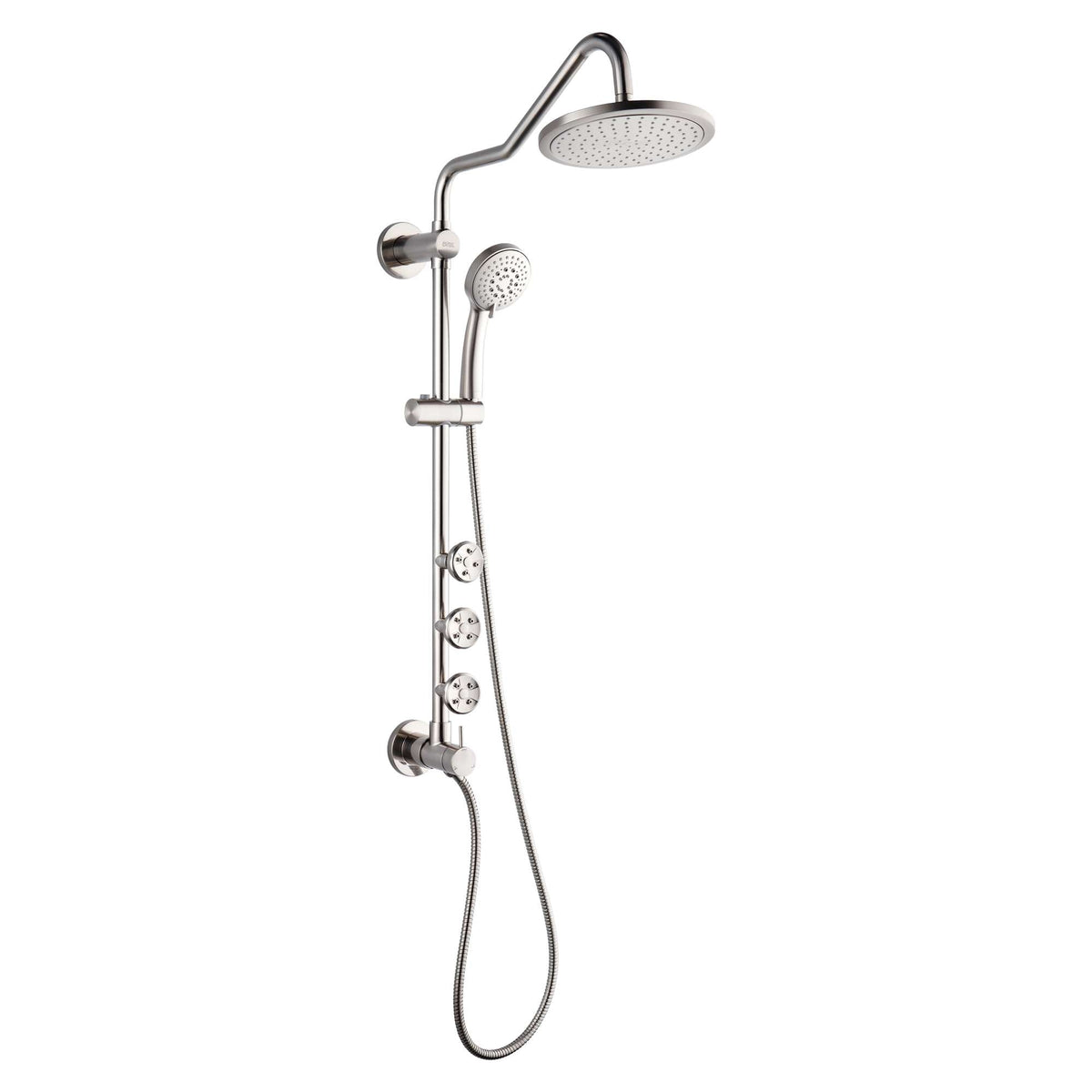 Forno Acqua AcquaSPA Retrofit Shower, Overhead Rainfall Shower, Handheld Shower Head, Body Jets, 6 Way Diverter, Brushed Nickel Finish, 2.5 GPM Flow Rate - SC31BN-C2