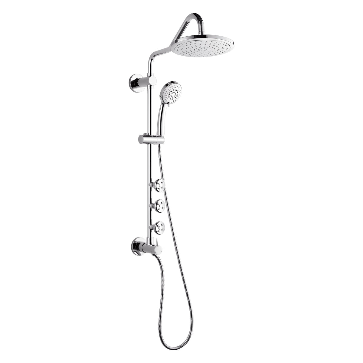 Forno Acqua AcquaSPA Retrofit Shower, Overhead Rainfall Shower, Handheld Shower Head, Body Jets, 6 Way Diverter, Polished Stainless Steel Finish, 2.5 GPM Flow Rate - SC31CP-C2