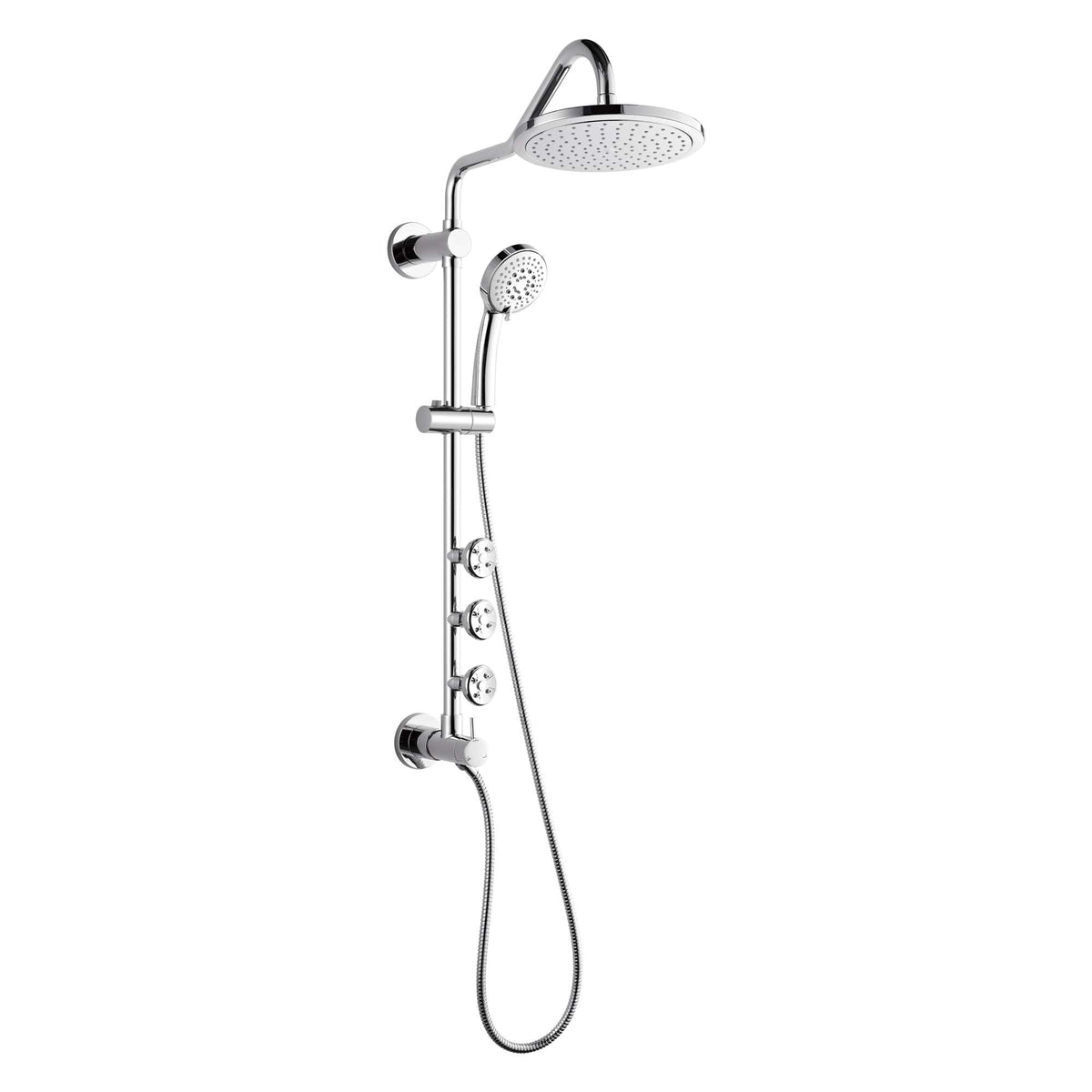 Forno Acqua AcquaSPA Retrofit Shower, Overhead Rainfall Shower, Handheld Shower Head, Body Jets, 6 Way Diverter, Polished Stainless Steel Finish, 1.8 GPM Flow Rate - SC31CP-C8