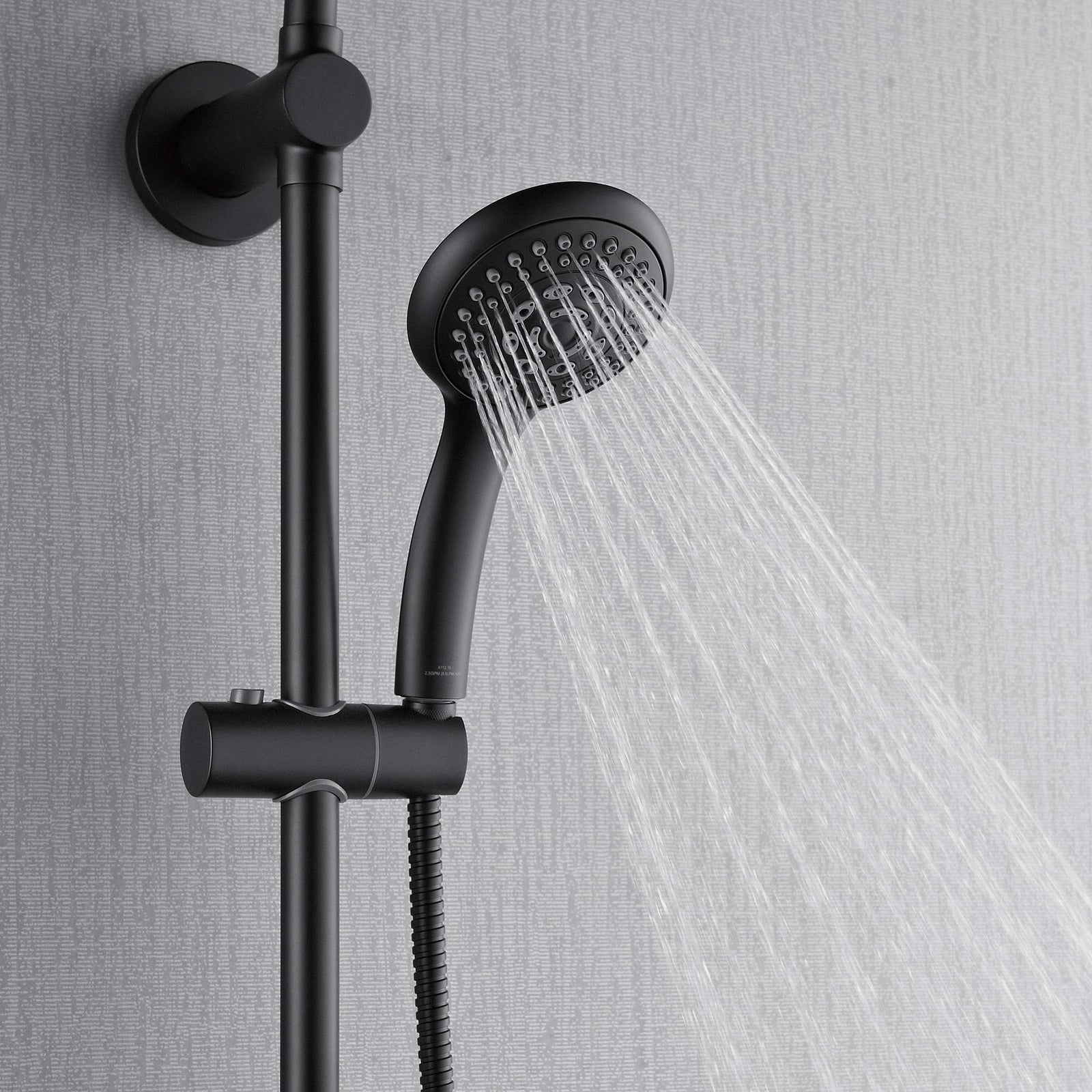 Forno Acqua AcquaSPA Retrofit Shower, Overhead Rainfall, 8 Inch Shower Head, Handheld Shower Head, Body Jets, 6 Way Diverter, Matte Black Finish, 2.5 GPM Flow Rate - SC32BK-C2