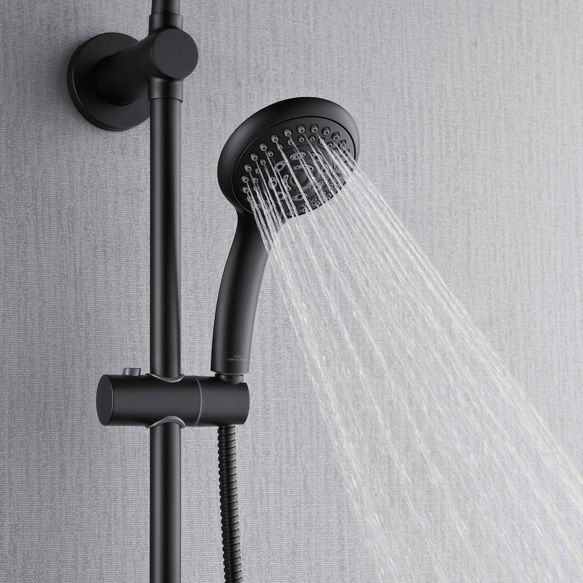 Forno Acqua AcquaSPA Retrofit Shower, Overhead Rainfall, 8 Inch Shower Head, Handheld Shower Head, Body Jets, 6 Way Diverter, Matte Black Finish, 1.8 GPM Flow Rate - SC32BK-C8
