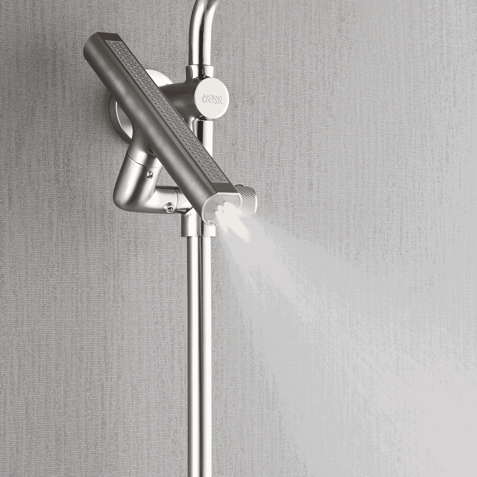 Forno Acqua AcquaFALL Shower, Brushed Nickel Finish, Overhead Rainfall Shower, Handheld Shower Head, Body Jets, 1.8 GPM Flow Rate - SCW1BN-S8