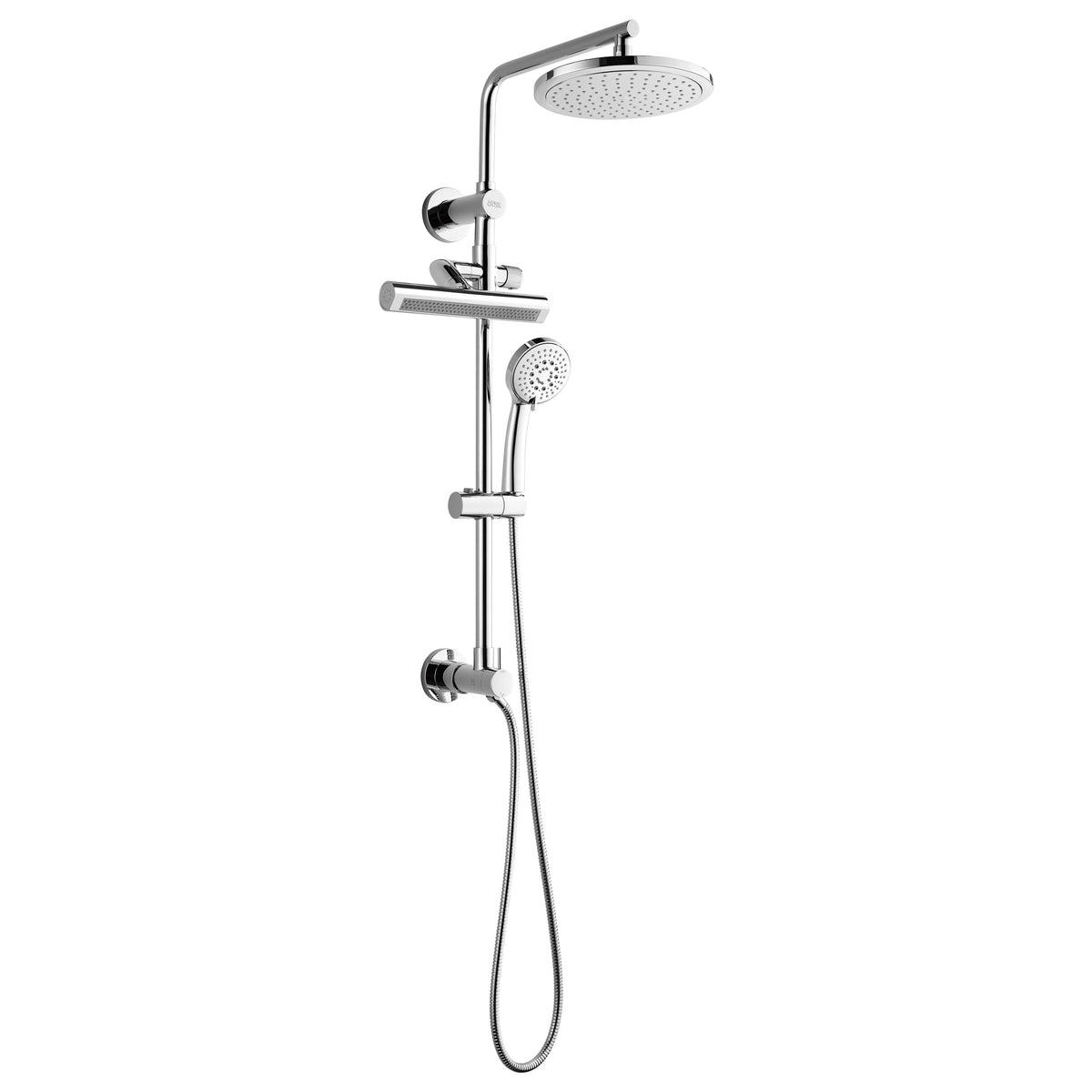 Forno Acqua AcquaFALL Shower, Polished Stainless Steel Finish, Overhead Rainfall Shower, Handheld Shower Head, Body Jets, 2.5 GPM Flow Rate - SCW1CP-S2