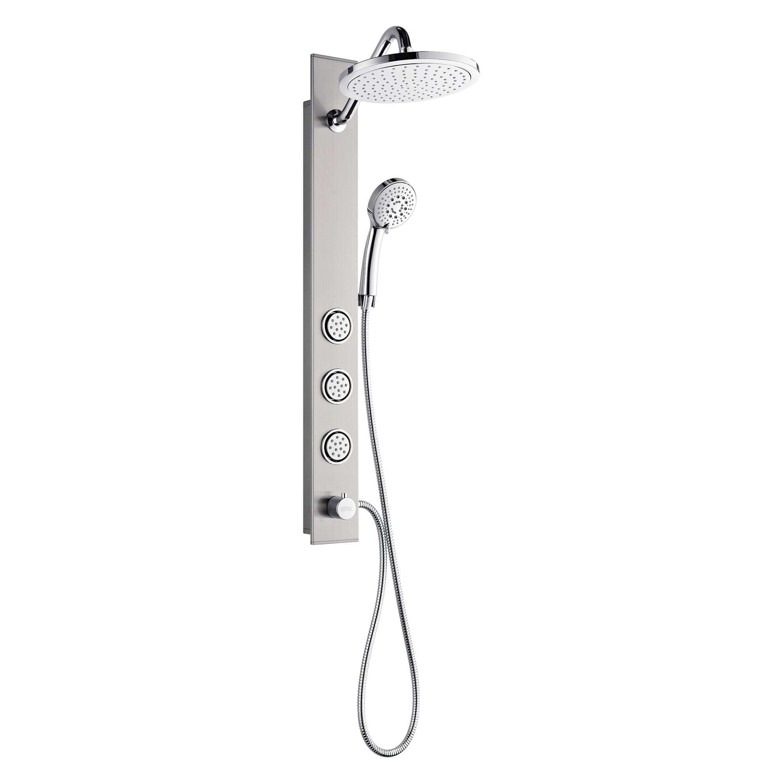 Forno Acqua AcquaSPA Shower Panel in Stainless Steel, Overhead Rainfall Shower, Handheld Shower Head, Body Jets, 6 Way Diverter, 2.5 GPM Flow Rate - SL31BC-2