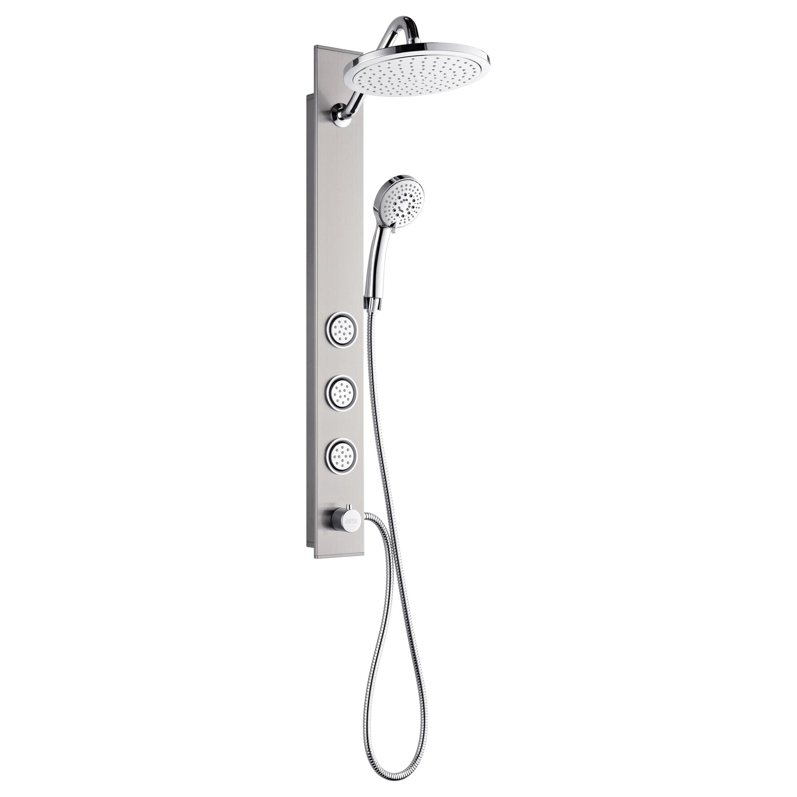 Forno Acqua AcquaSpa Shower Panel with SensoTemp, Stainless Steel, Overhead Rainfall Shower, Handheld Shower Head, Body Jets, 2.5 GPM Flow Rate - SL31BC-L2