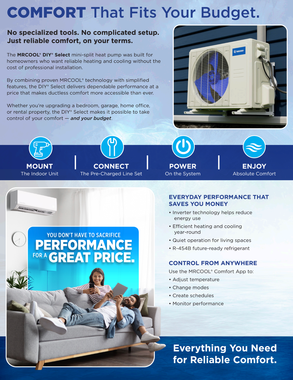 MRCOOL DIY Select 18K 18,000 BTU 17.3 SEER2 Single Zone Mini Split System with 11.5 ft. DIY Line Set  - R454B - 230V