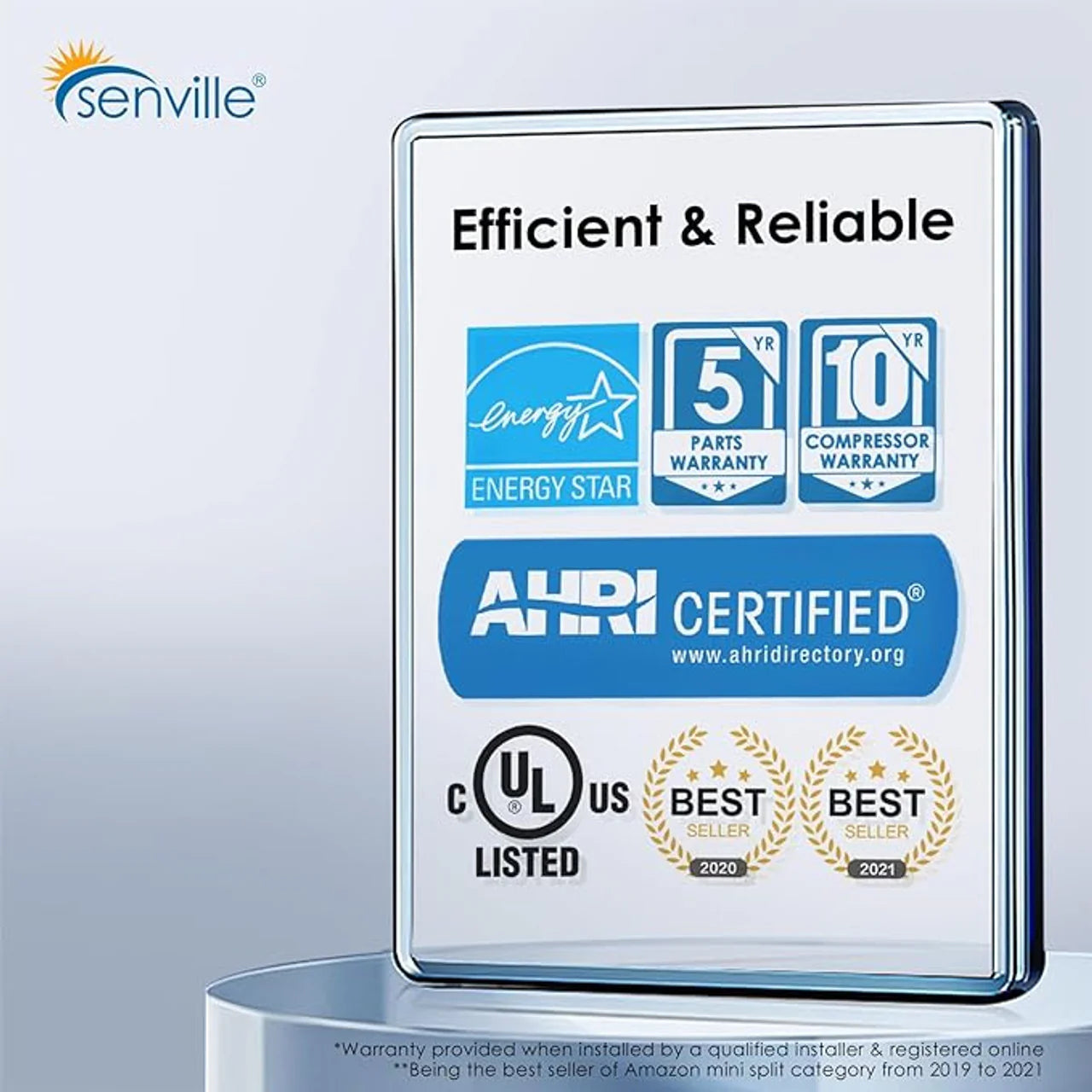 Senville AURA 18,000 BTU (6K + 6K) 25 SEER2 Dual Zone Mini Split Air Conditioner - 230V