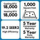Senville LETO 18,000 BTU 19.2 SEER2 Single Zone Ductless Mini Split - 230V