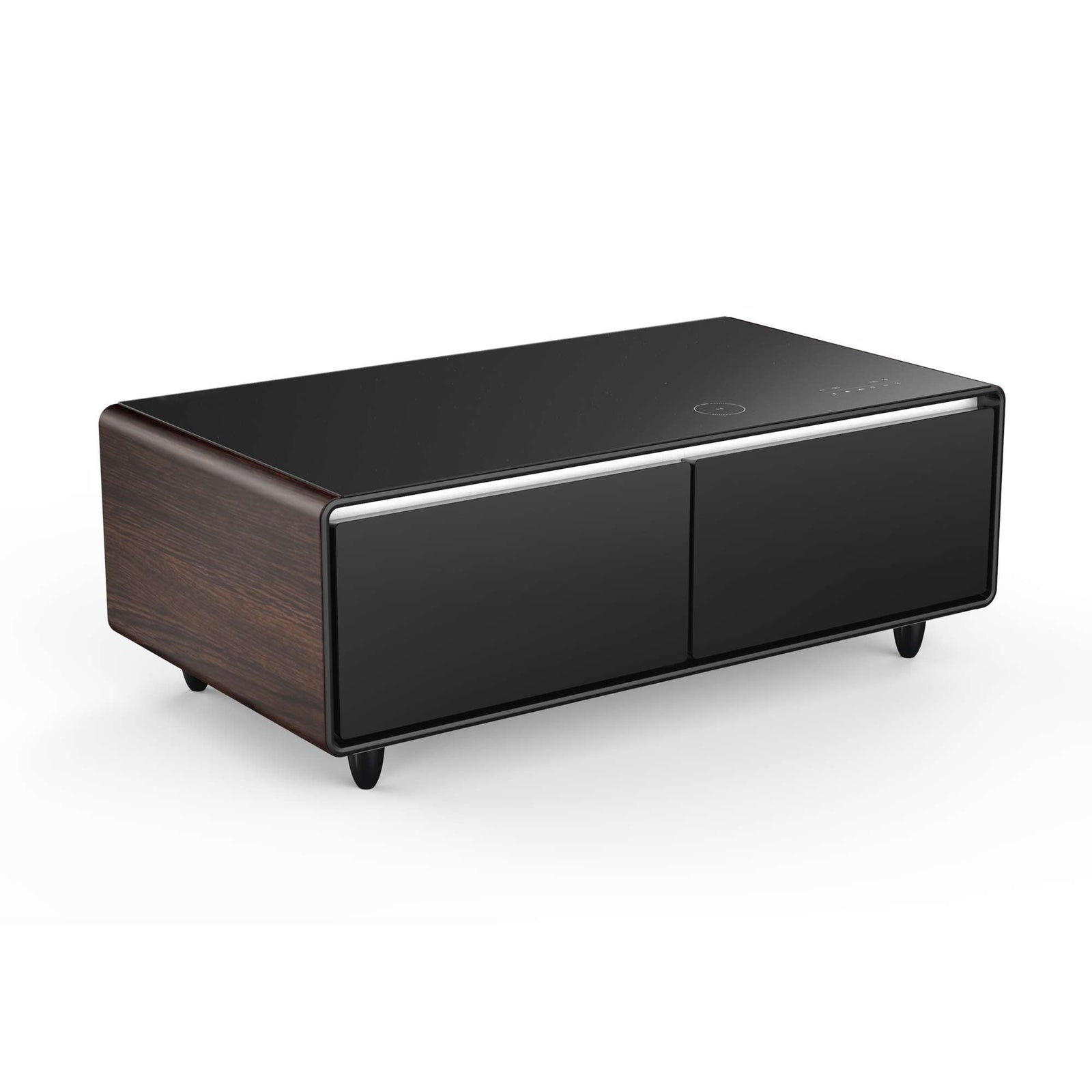 Forno Evoluto Tavolo 51-Inch Smart Coffee Table with Wood-Accent Sides – Dual Cooling Zones, Wireless Charging Pad & Built-In Bluetooth Speakers - FCTFR7006-51WD