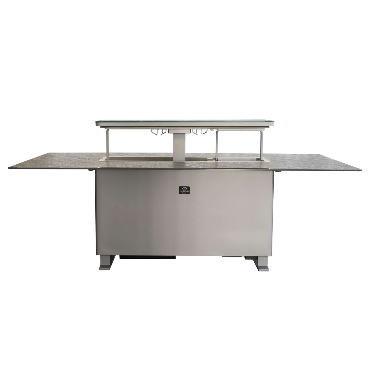 Forno Cinetico Smart Dining Table, Sandstone Black, 5.3 cu.ft fridge and freezer with Bluetooth control - FDTFR7044-86BLK