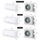 TOSOT 24,000 BTU 19 SEER2 Mini-Split Heat Pump Air Conditioner Dimensions