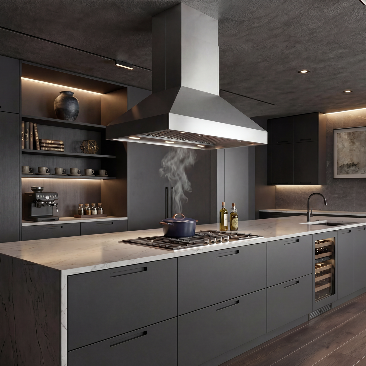 Victory 48-Inch 1200 CFM Island Range Hood in Stainless Steel