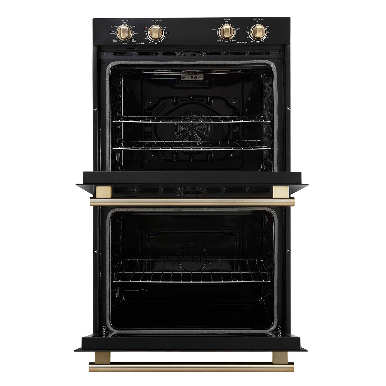 Forno Vomero 30-Inch Double Wall Oven, Black, 10 cu.ft Total Capacity, 7100W Convection, Mechanical Controls, Manuel Steam Clean - FBOEL1324-30BLK