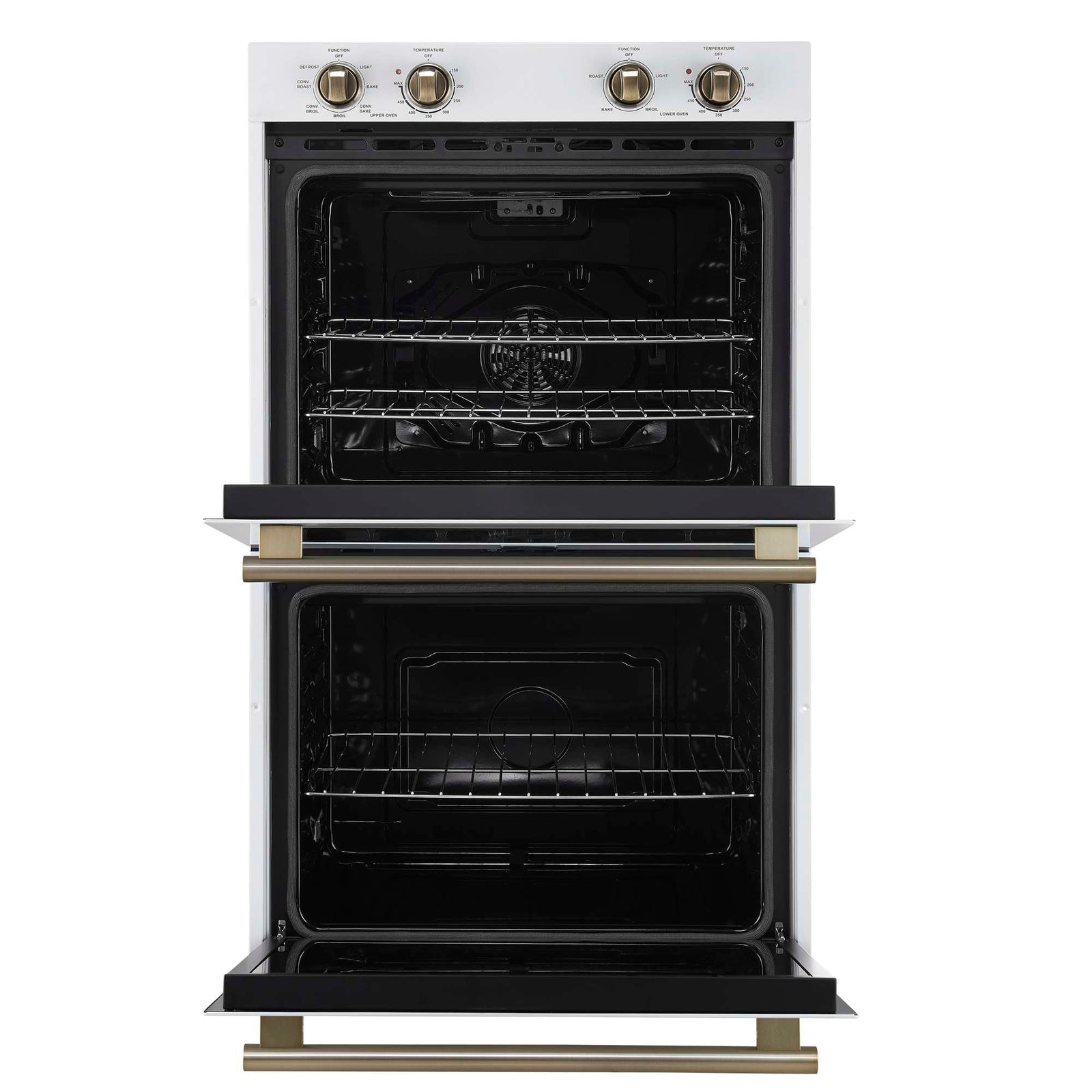 Forno Vomero 30-Inch Double Wall Oven, White, 10 cu.ft Total Capacity, 7100W Convection, Mechanical Controls, Manuel Steam Clean - FBOEL1324-30WHT