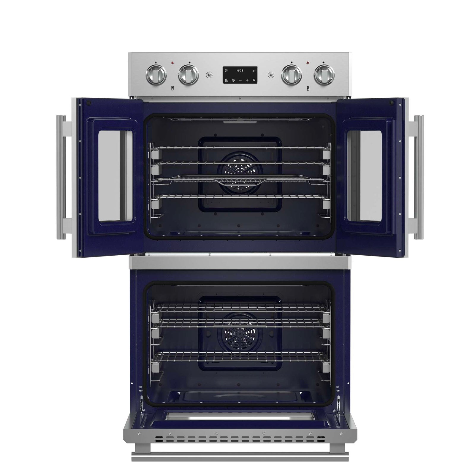 Forno Gallico 30-Inch Electric French Door Double Oven, Stainless Steel, Convection Cooking, Touch Control Panel, Self-Cleaning Function - FBOEL1388-30