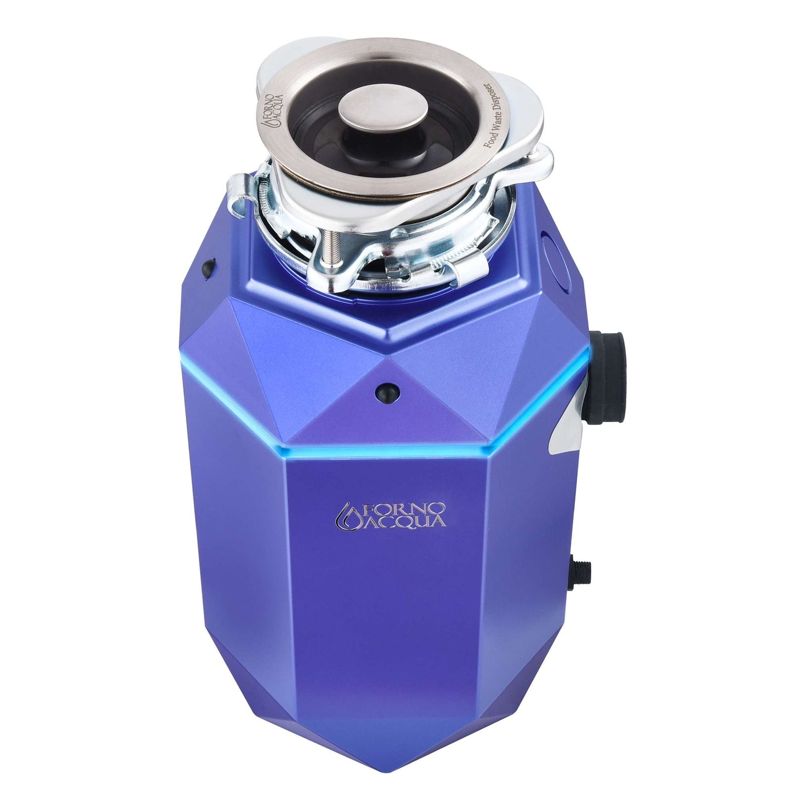 Forno Acqua BrightDIAMOND Amethyst 3/4HP Super Quiet Garbage Disposal Corded with Motion Sensor Cabinet Light & Pre-Wired Air Switch - WDD075TA1AM