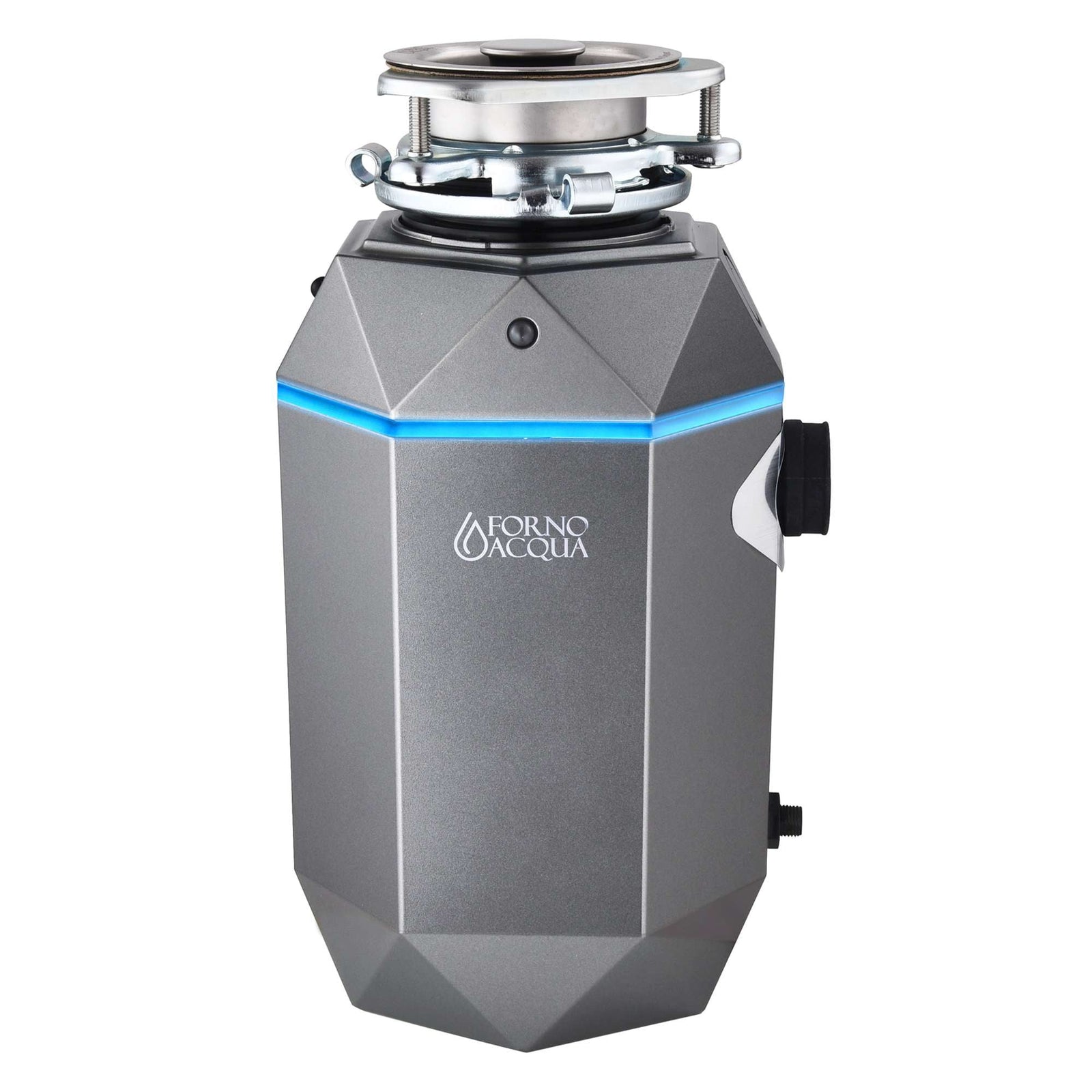 Forno Acqua BrightDIAMOND Black Onyx 1HP Super Quiet Garbage Disposal Corded with Motion Sensor Cabinet Light & Pre-Wired Air Switch - WDD100TA1BO