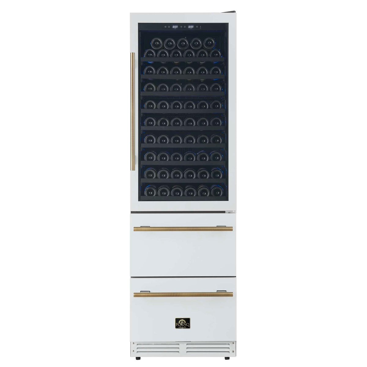 Forno Azienda 24-inch dual zone wine cooler in white FWCDR6628-24WHT