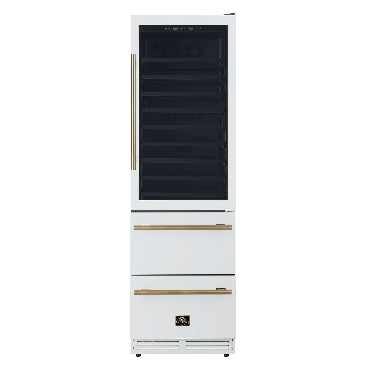 Forno Azienda 24-inch dual zone wine cooler in white FWCDR6628-24WHT