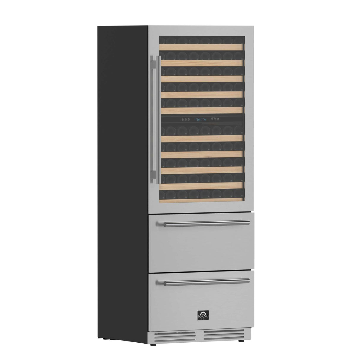 Forno Celano 30-Inch Triple Zone Wine and Beverage Cooler, 21.3 cu.ft, Stainless Steel - FWCDR6697-30S