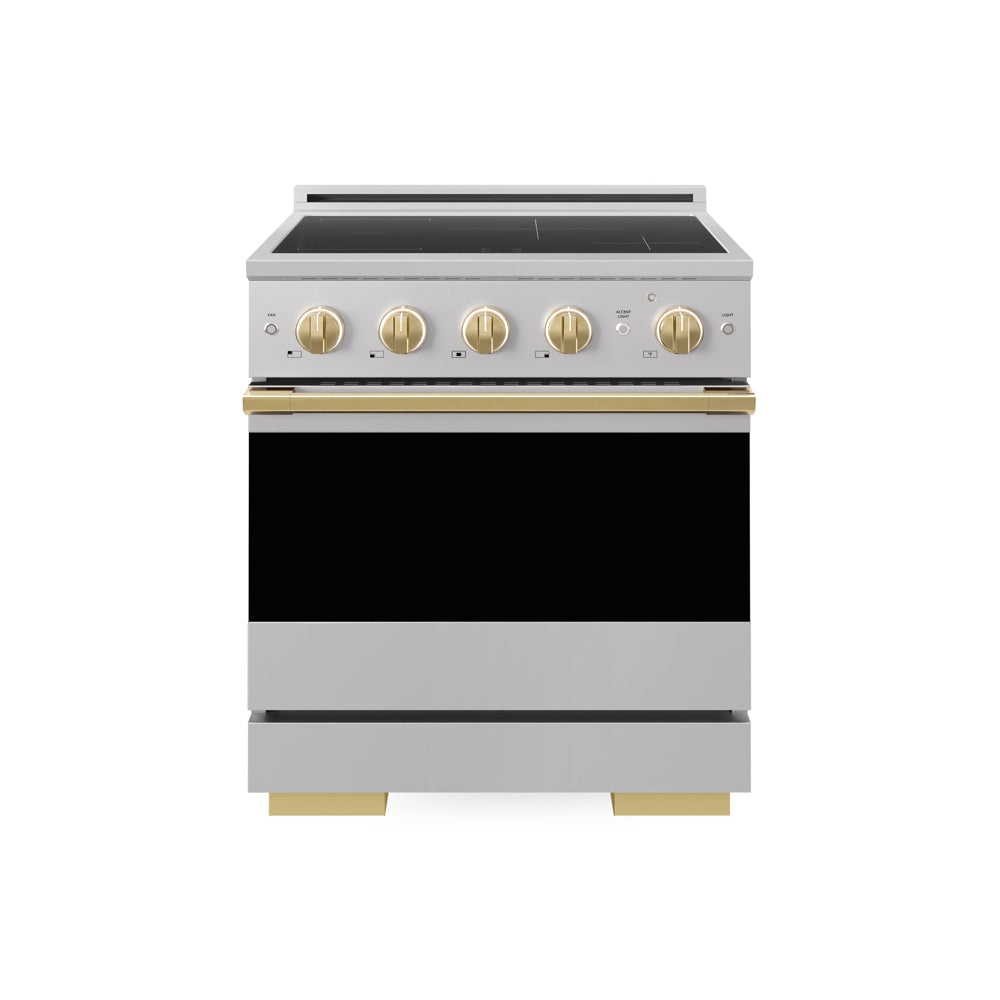 ZLINE Autograph Edition Marino 30-inch range in stainless steel and polished gold accents MINRZ-30-G
