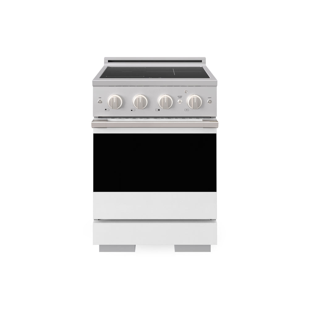 ZLINE Marino 24-inch range in stainless steel with white matte door MINR-WM-24