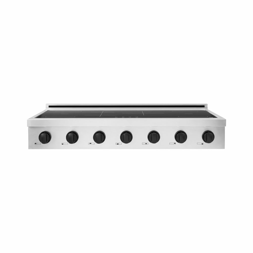 ZLINE Autograph Edition Paramount 48-inch rangetop in stainless steel and matte black accents SINRTZ-48-MB
