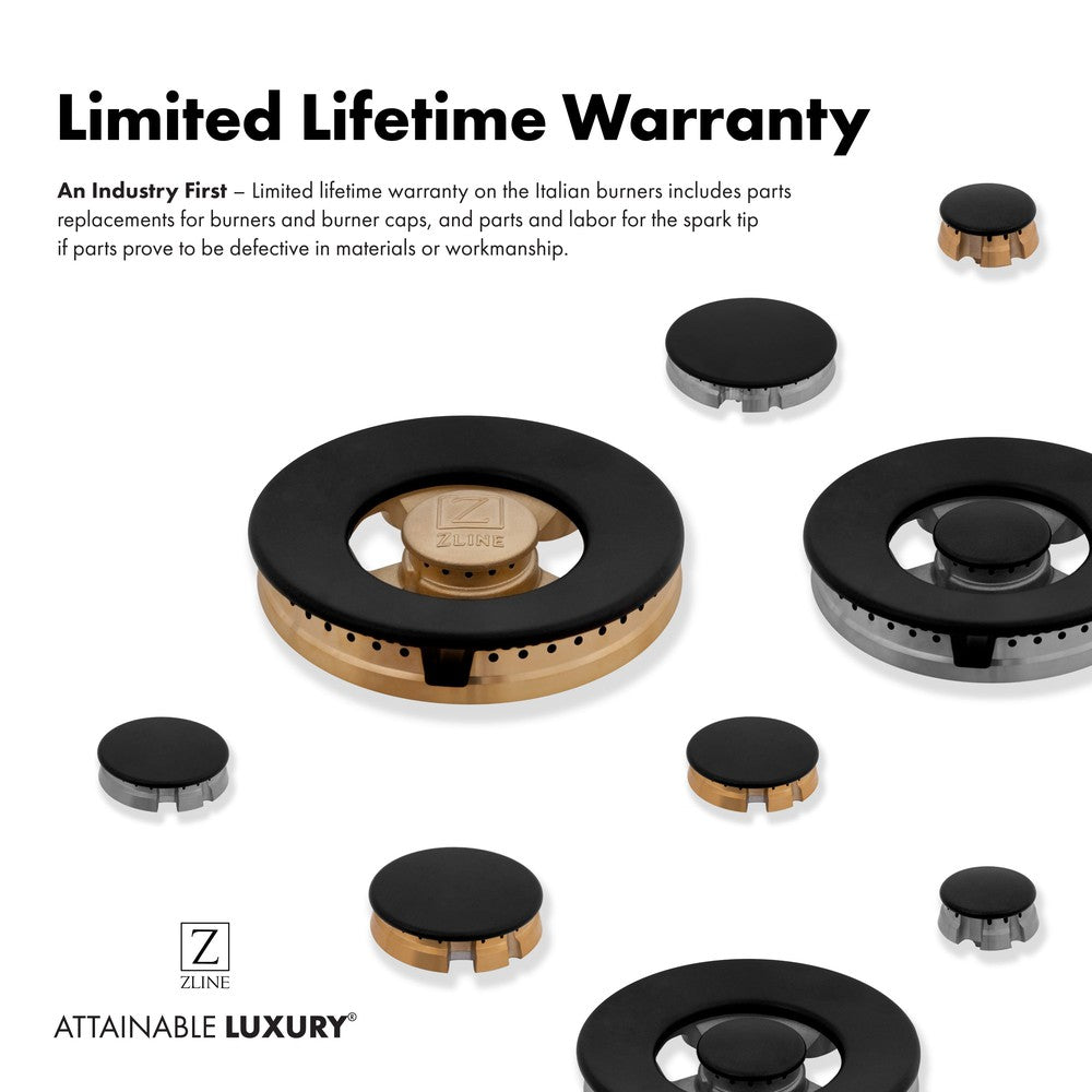 ZLINE Autograph Edition Legacy 30-inch range in stainless steel with white matte door and polished gold accents RAZ-WM-30-G, view 7