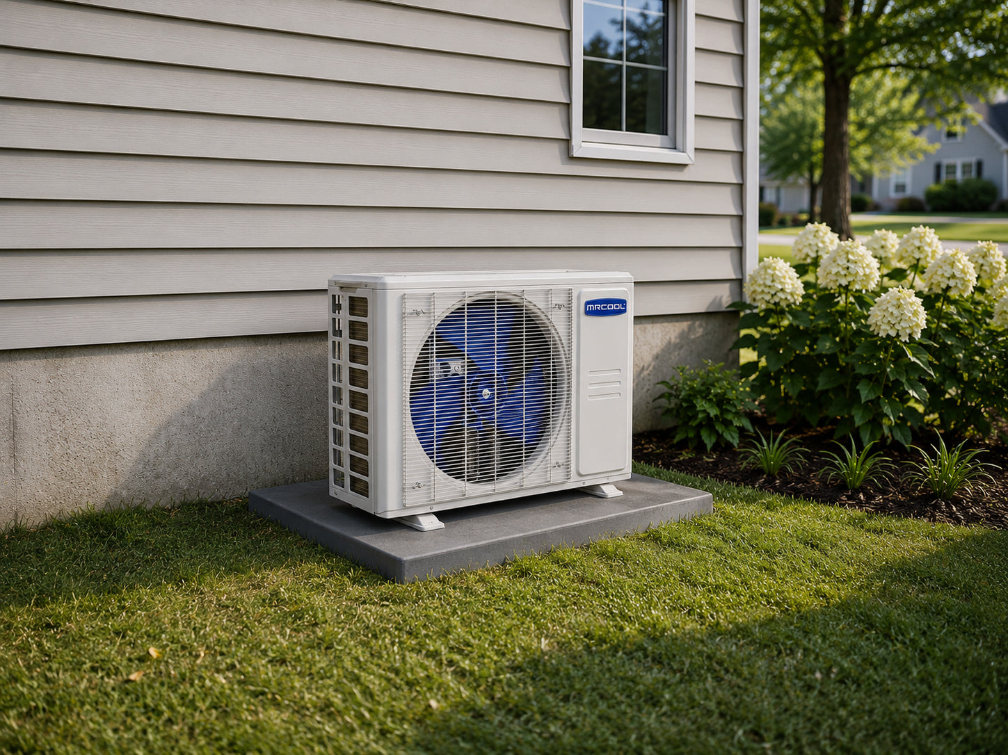 CoolGuard EP04 equipment pad under a mini split condenser