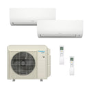 Daikin Hyper Heat Aurora 2-Zone Ductless Mini Split AC & Heat Pump w/ Drain Heat Pan 40000 BTU (9K+9K), Wall Mount Units, 230V - R32