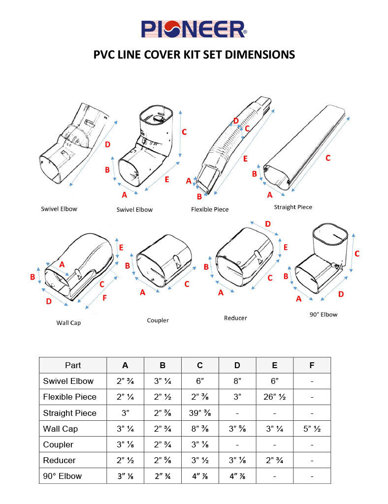 Pioneer Decorative PVC Line Cover Kit for Mini Split Air Conditioners & Heat Pumps