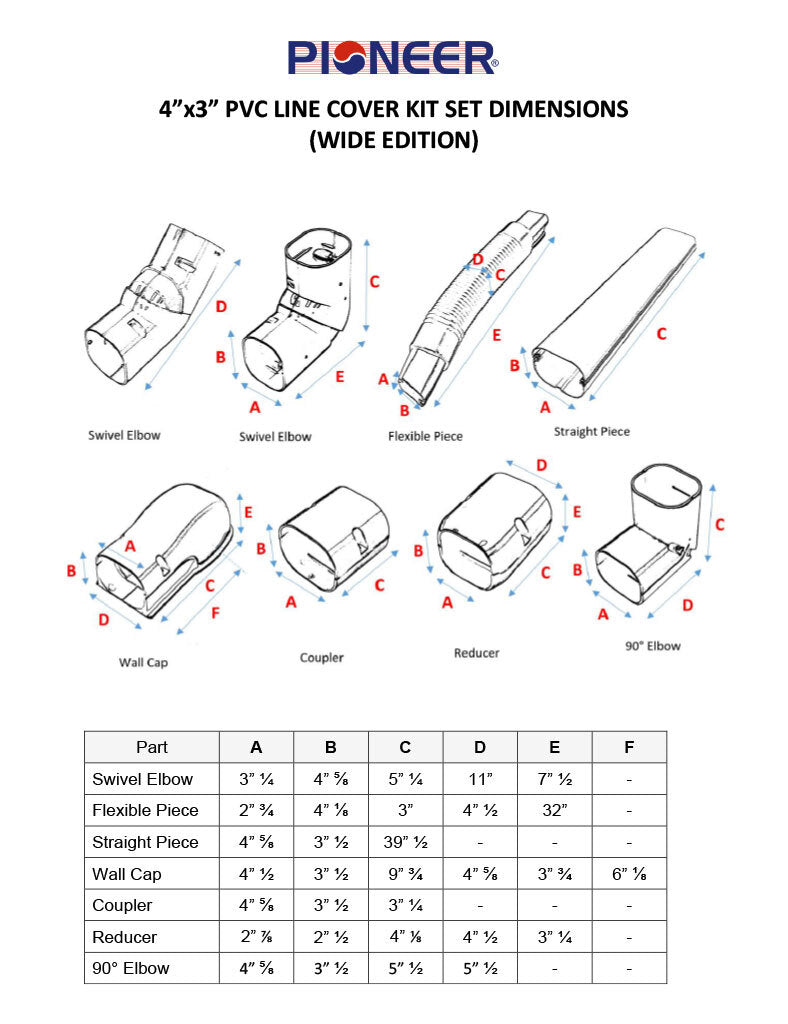 Pioneer Decorative PVC Line Cover Kit for Mini Split Air Conditioners & Heat Pumps
