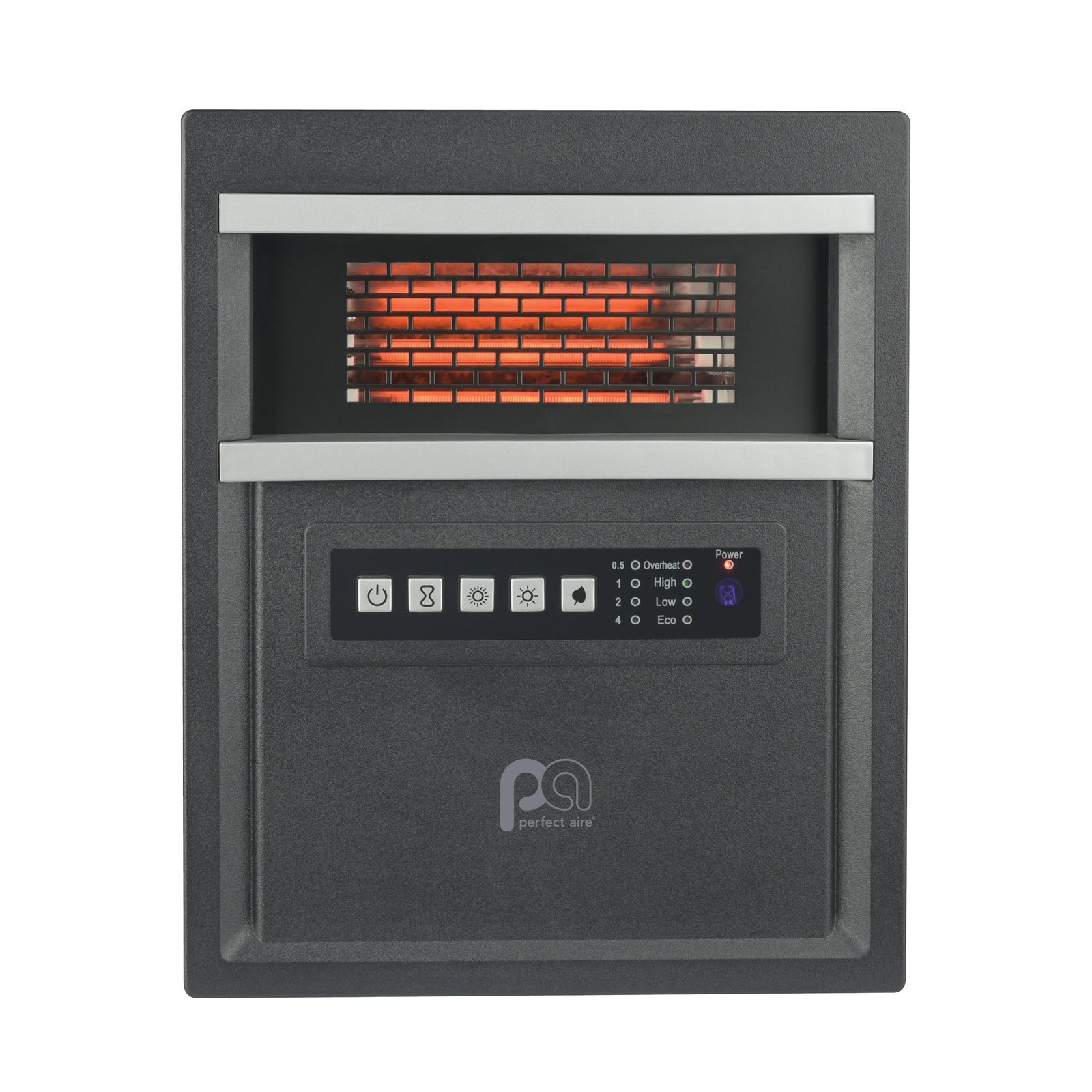 1500/750W 4-Tube Infrared 14" Heater with Remote and Eco-Mode, Black