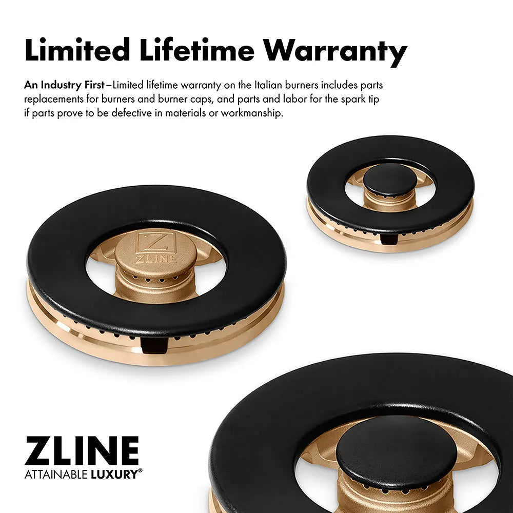 ZLINE Paramount 30-inch rangetop in black stainless steel PSRTB-30, from above