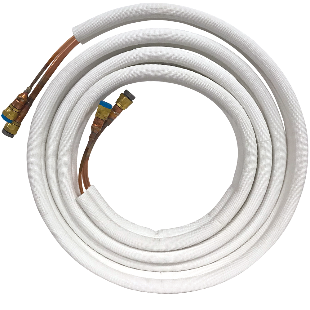 15' Quick Connect Line Set for 18k Indoor Units, 1/4 x 1/2 x 15ft with Extension Coupler and Additional Refrigerant to Extend the Length of Your Line Set