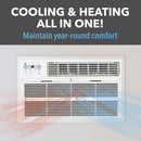 12,000 BTU 230V Through-the-Wall Air Conditioner with 10,600 BTU Electric Heater, Follow-Me Remote Control