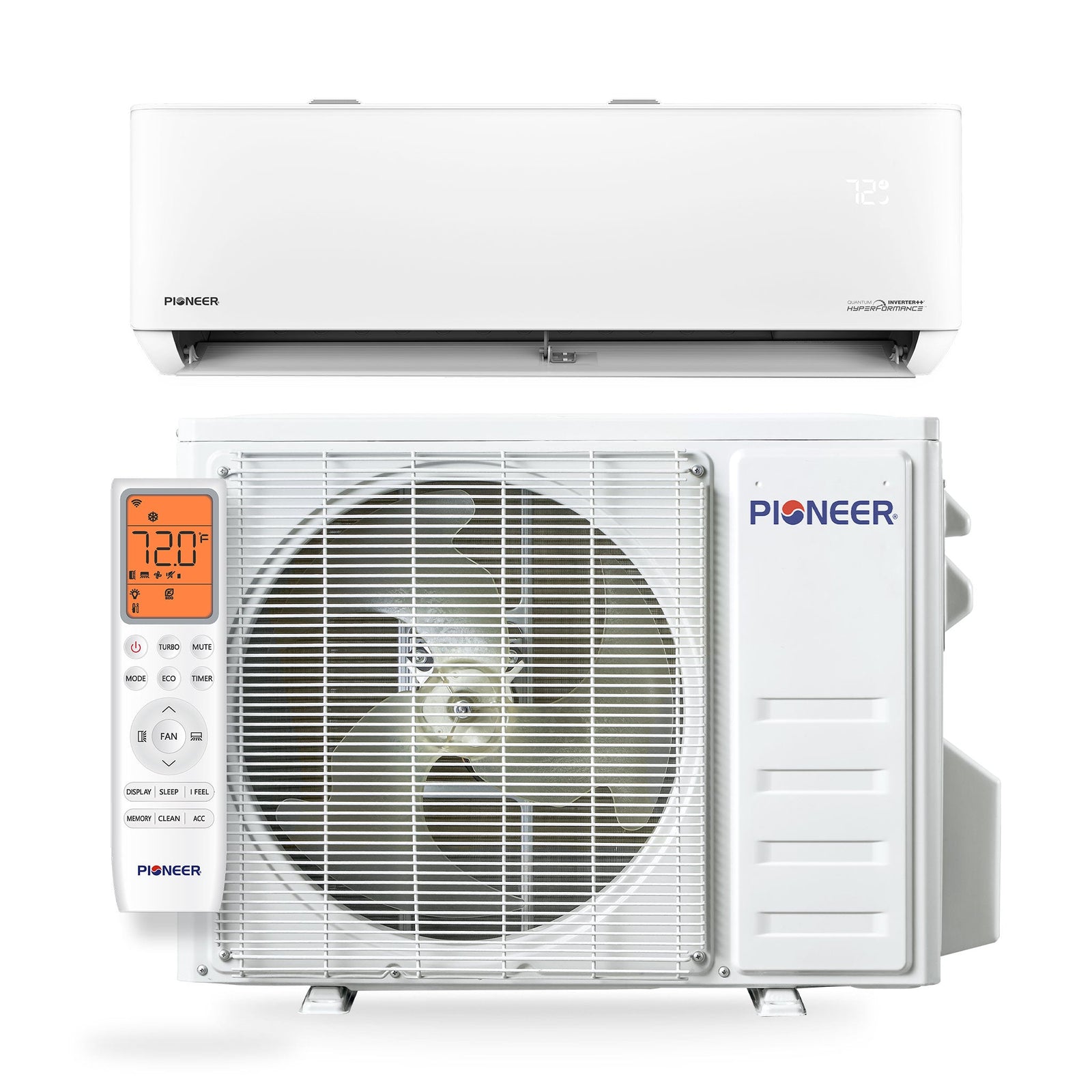 Pioneer® Quantum Hyperformance™ 24,000 BTU 22.5 SEER2 230V High-Wall Ductless Energy-Star Mini-Split Air Conditioner Inverter Hyper Heat Pump Full Set