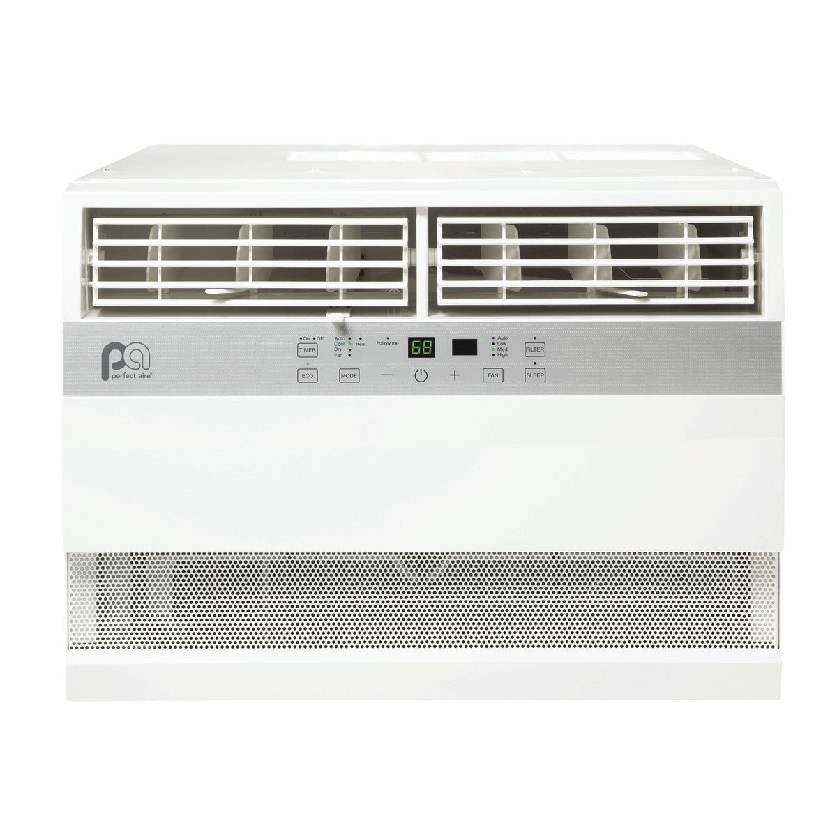 12,000 BTU 230V Cool/Heat Window Air Conditioner with 11,000 BTU Electric Heat, Follow-Me Remote Control