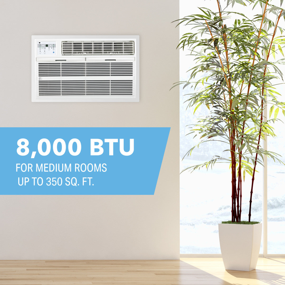 8,000 BTU 115V High-Efficiency Through-the-Wall Air Conditioner with Remote Control