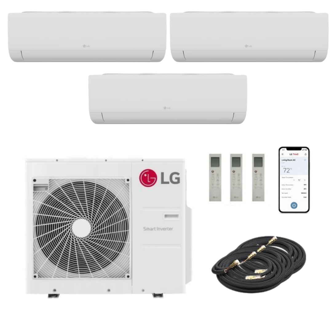 LG Multi F Multi-Zone 3-Zone 24,000 BTU 21 SEER2 (7K + 7K + 9K) Ductless Mini-Split Air Conditioner and Heat Pump