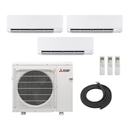 Mitsubishi 36,000 BTU (9K + 9K + 9K) GX-Series 23 SEER2 3 Zone Wall Mount Smart Multi Mini Split Heat Pump System - R454B | 230V