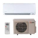 Mitsubishi single-zone mini split indoor unit outdoor condenser and remote