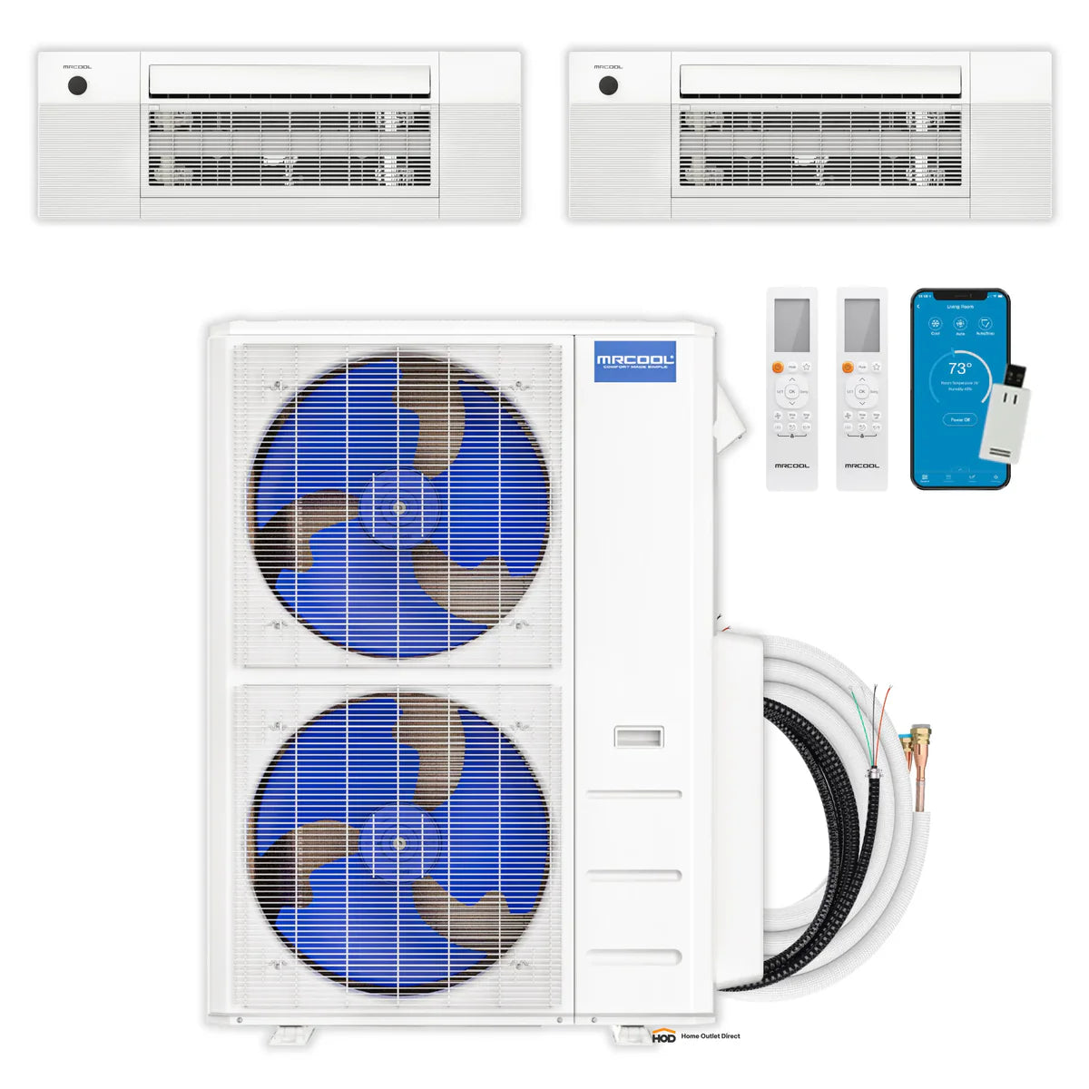 MRCOOL DIY Multi Zone 5th Gen 48K BTU Dual Zone Mini-Split with Ceiling Cassettes 6K + 18K System